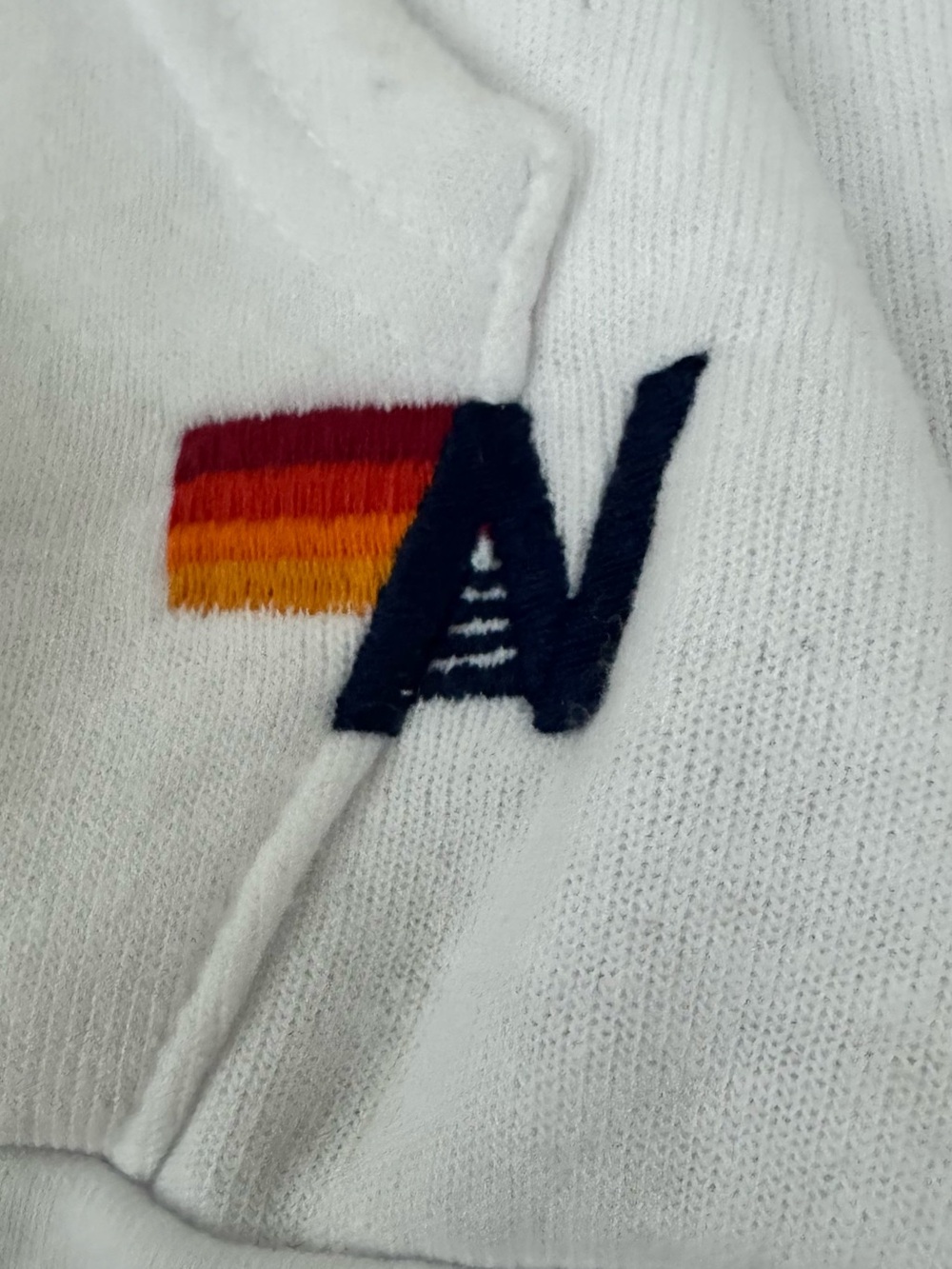 Aviator Nation White Dodgers Zip Hoodie with Blue stripes - Picture 6 of 8